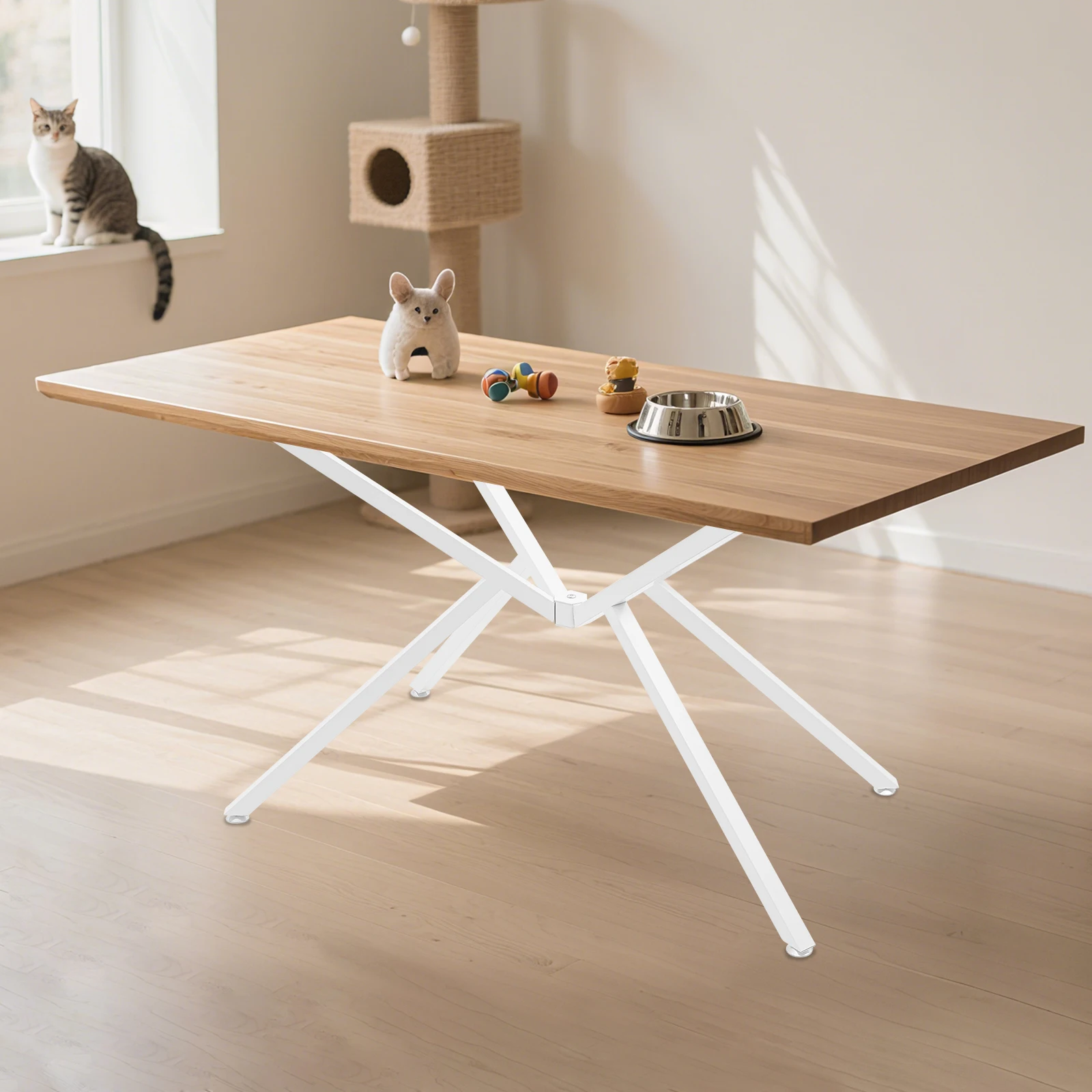 White Iron 39.37-inch Metal Legs 30 Square Tube Thickened Load-bearing Legs Modern Minimalist DIY Coffee Table Table Bracket