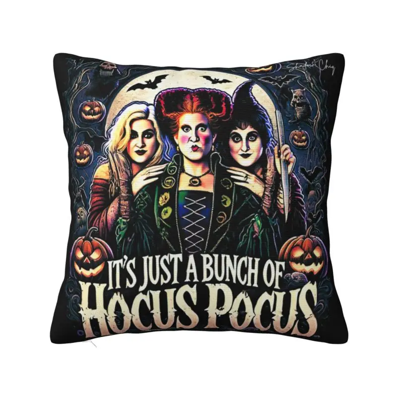 Custom Halloween Witch Hocus Pocus Movie Throw Pillowcase Nordic Cushion Cover Car Pillowcase