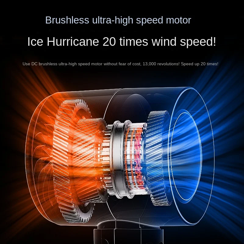 

6000 MA Portable Turbo Jet Fan Mini Handheld Ice Cold Fan Generation Brushless Motor Wind High Speed Duct Fans Violent Blower