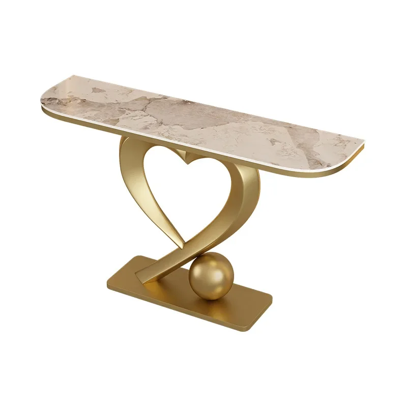 

Light luxury rock slab entrance table Modern simple entry is facing the door against the wall Creative decorative cabinet Living