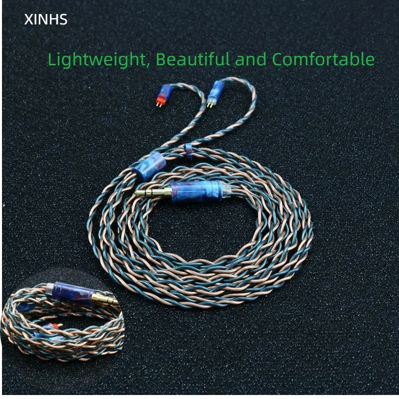 

XINHS F10 4-Strand Deep Blue Brown OCC+Silver Plated Copper Hybrid HIFI Upgrade Line