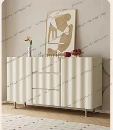 

Side cabinet French cream wind small apartment solid wood living room kitchen wall integrated locker