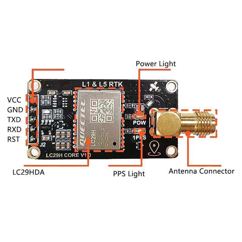 Imagem -02 - Quectel-posicionamento Core Board Módulo Dual Frequency l1 Mais l5 Lc29hda Alta Precisão Nível Centimétrico Gnss Freqüência Dupla Lc29h Rtk