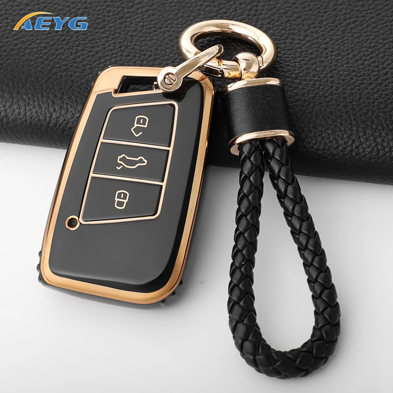 AYEG TPU Car Key Case Cover Shell For VW Volkswagen Golf 7 MK7 Tiguan MK2 Seat Ateca Leon FR Ibiza Skoda Octavia Kodiaq