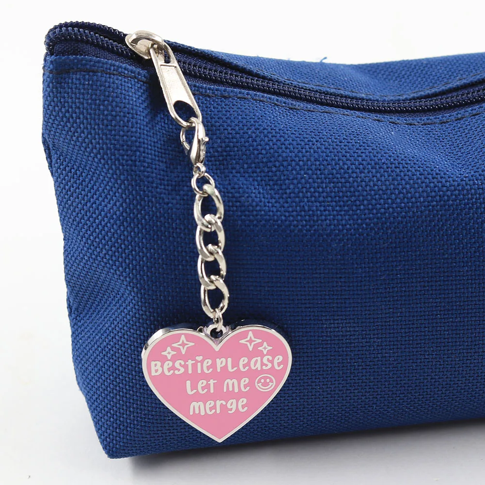 Lustiger Bestie „Bitte lass mich zusammenflossen“ Schlüsselanhänger, Niedlicher Rosa Herz-Schlüsselring, Humorvolles Geschenk für Autofahrerinnen, Kreativer Anhänger für Autoschlüssel und Rucksack – Detail 7