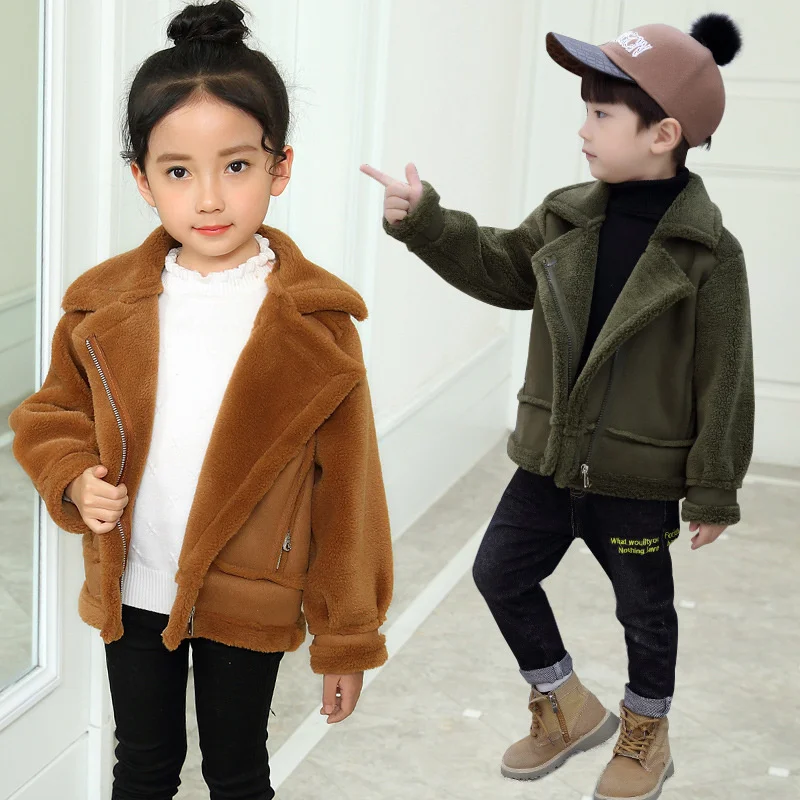 

Girls Coat Jacket Cotton Windproof Outwear 2023 Fleece Warm Thicken Velvet Winter Plus Size Children's Clothing