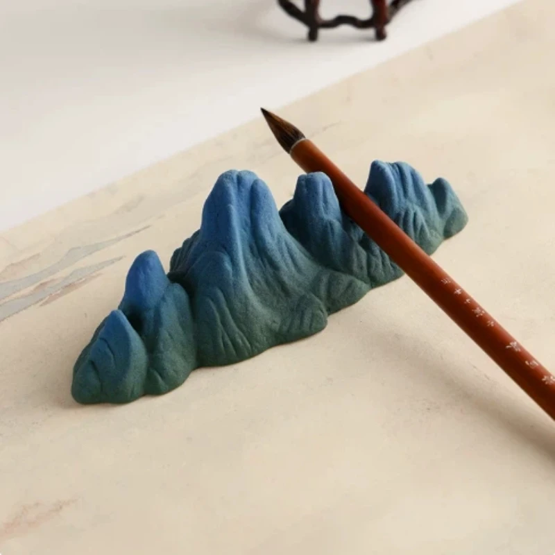 Multifunctional Calligraphy Ceramic Penholder Antique Paperweight Brush Holder Creative Design Office Home Painting Supplies