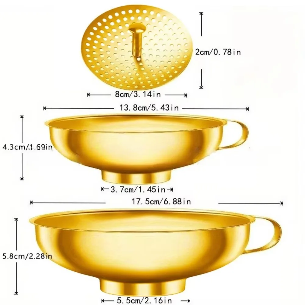 Stainless Steel Wide Mouth Funnel Liquid Filter Multi-Functional Canning Funnel Wide Mouth Oil Filter Funnel Canning Process