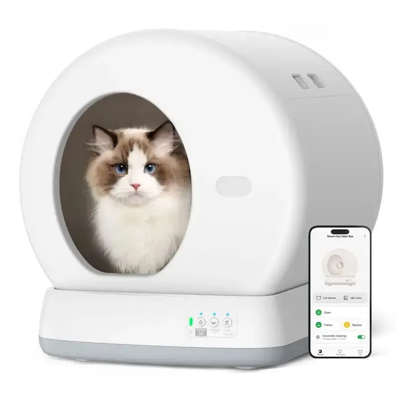 Automatic Cat Litter Box Self Cleaning Litter Box for APP Control Electronic  Cat EnClosed Pet