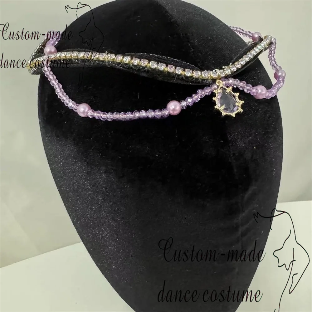 Pirate ballet dress Tchaikovsky female variation private custom purple gradient white sparkling diamond ribbon long dress