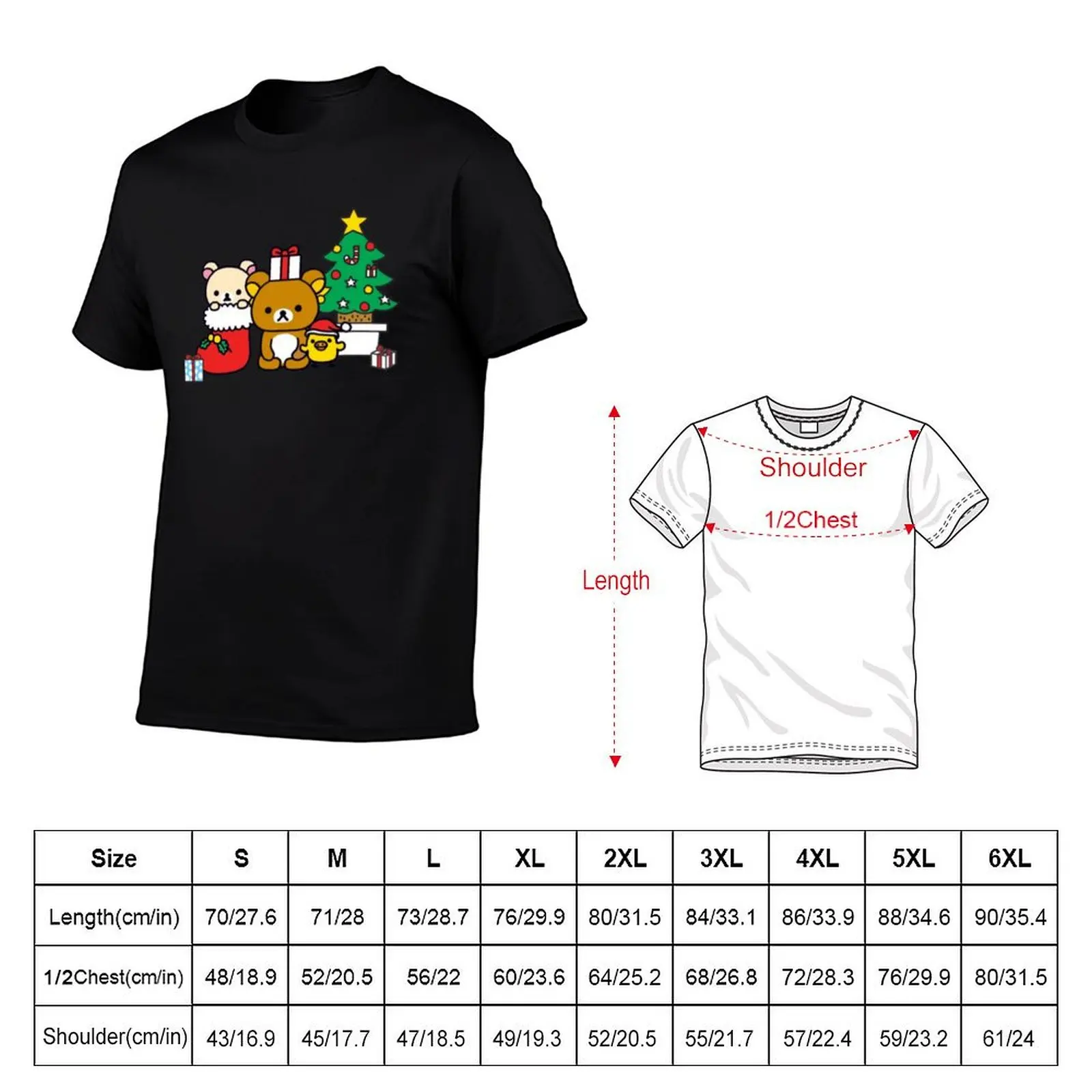 Rilakkuma family christmas T-Shirt cotton tshirt 100% man t shirts cotton t shirts for man graphic vintage T-Shirt