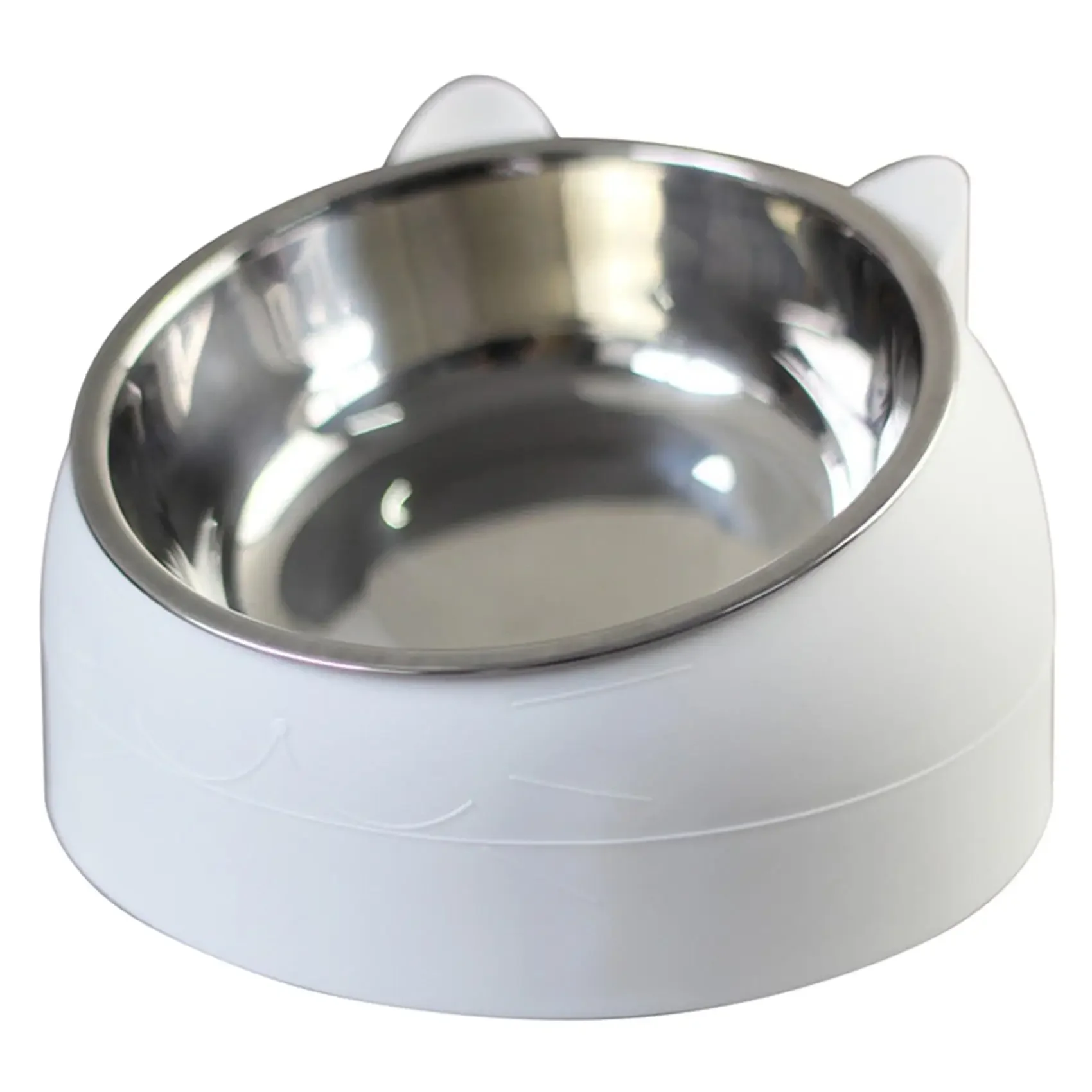 200ml/400ml Cute Cat and Dog Bowl Protection Cervical Vertebra 15 Degree Oblique Mouth Pet Stainless Steel Food Bowls