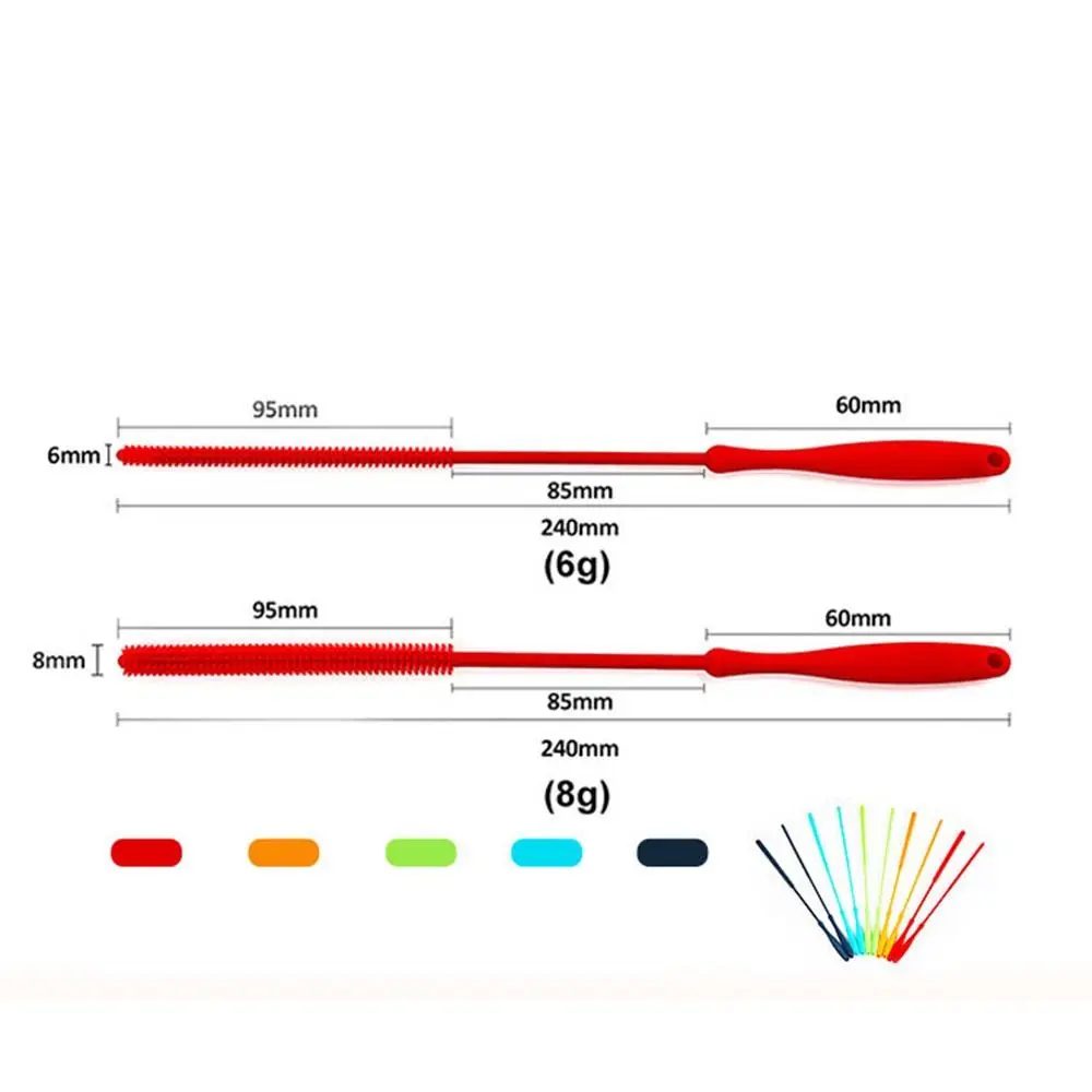 Escova De Limpeza De Palha De Silicone Reutilizável, Tubo Ecológico, Limpador De Tubos, Escovas De Limpeza De Punho Longo