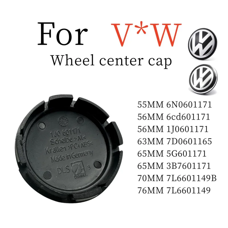 4Pcs 55mm 56mm 65mm 70mm Car Styling Wheel Center Cap Hub Covers Badge Accessories For VW Volkswagen Golf Sharan Passat Tiguan