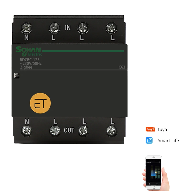 Sohan tuya zigbee circuit breaker Smart Home Control 1P 2P 4P 63A 230V Sitable for smart home MCB