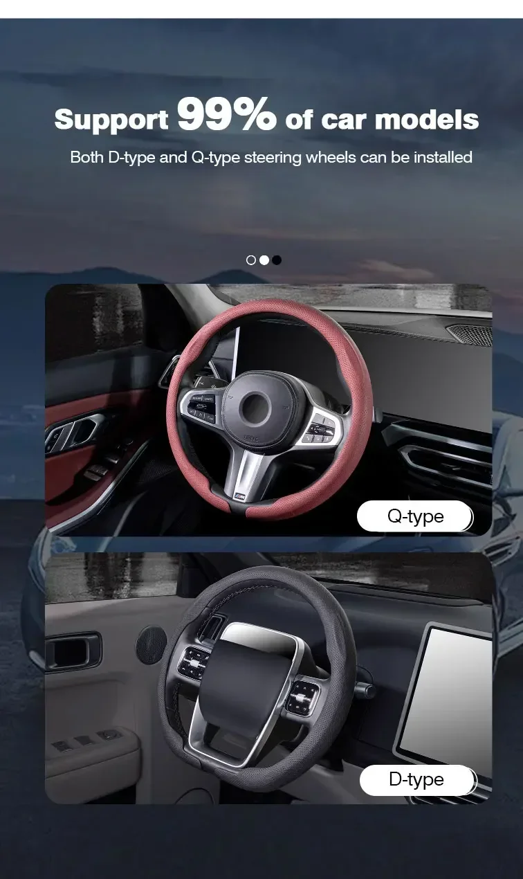 Rutschfester, atmungsaktiver Lenkradbezug Auto-Zubehör für Tesla Model 3, Model X, Model S, Model Y 2019-2026 – Detail 5