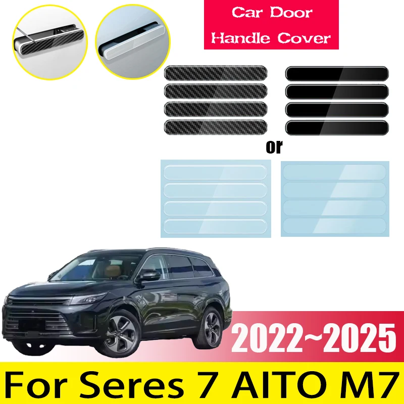 

Black Carbon Fiber for AITO M7 Accessories Seres 7 2022 2023 2024 2025 Epoxy Wear-resistant Car Door Handle Cover Auto Stickers