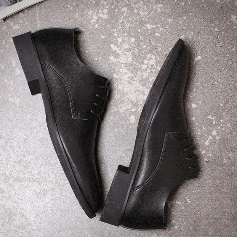 

Офисные мужские деловые туфли, черные, весенне-осенние, элегантные и классические 39, новые модные итальянские туфли высокого качества, мужская социальная обувь