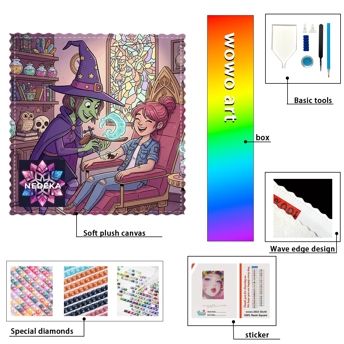 

【NEDEKA_ Diamond Art】The witch cures diseases Crystal AB Rhinestone FD Rhinestone Perfect Resin Diamond