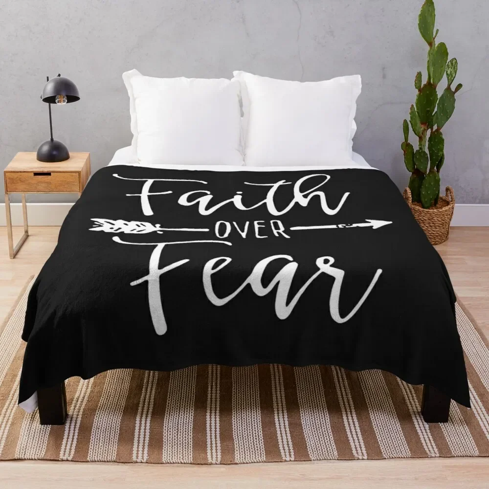 

3d printed blanket faith over fear for christian Throw Blanket Blanket For Baby Crochet Blanket Fur for children birthday gift