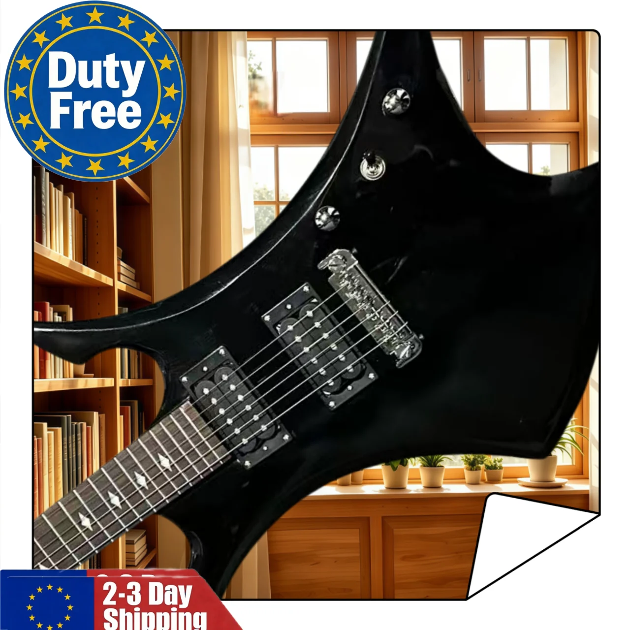 Guitare rock noire pour débutant, prête à être expédiée en Allemagne, avec pont fixe, micros HH, manche en palissandre, instrument à cordes d'entrée de gamme pour les amateurs de musique