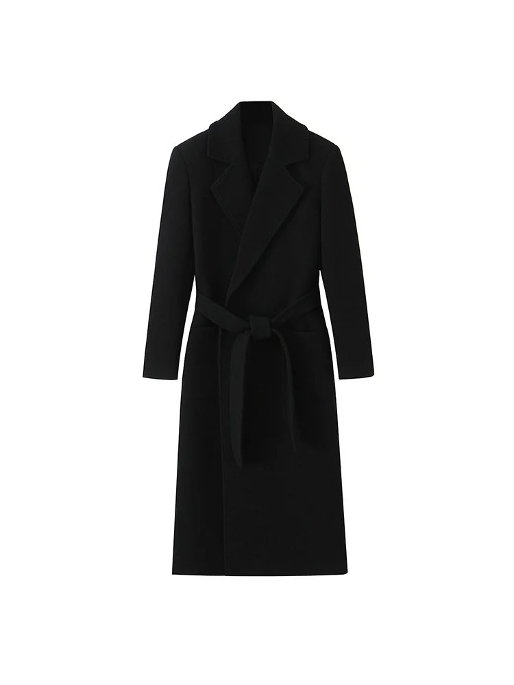 

European and American style 2025 autumn and winter new women's fashion versatile loose blended long coat jacket