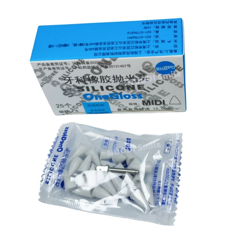 

SHOFU OneGloss 25pcs/box Dental Silicone Polishing Finishing Composite Restorations Grinding Points with Mandrel Dentist Tools