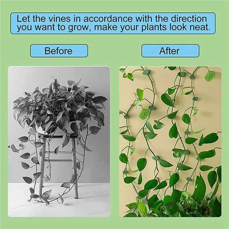 

AA21-400Pcs Plant Climbing Wall Fixture Clips Plant Fixer Vines Garden Green Leaf Plant Wall Clips Vines Holder For Wall