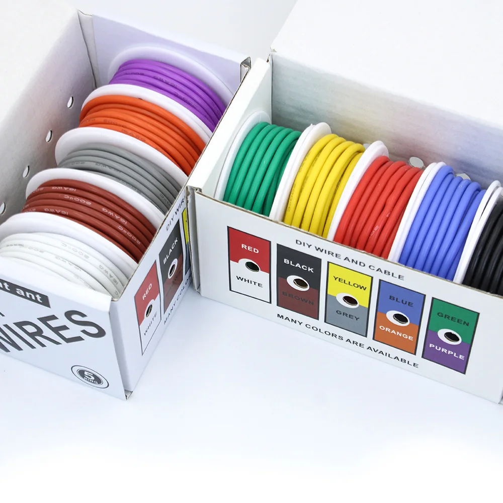 Heat Resistant Flexible Silicone Wire 30/28/26/24/22/20/18/17/16AWG Stranded Cable Electrical Tinned Copper Wires