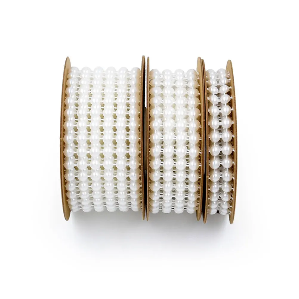 

3 Roll Wire Bead Set Pearl Ribbons Decor Party Reusable Craft Supplies Gardening Home Textiles Wrapping