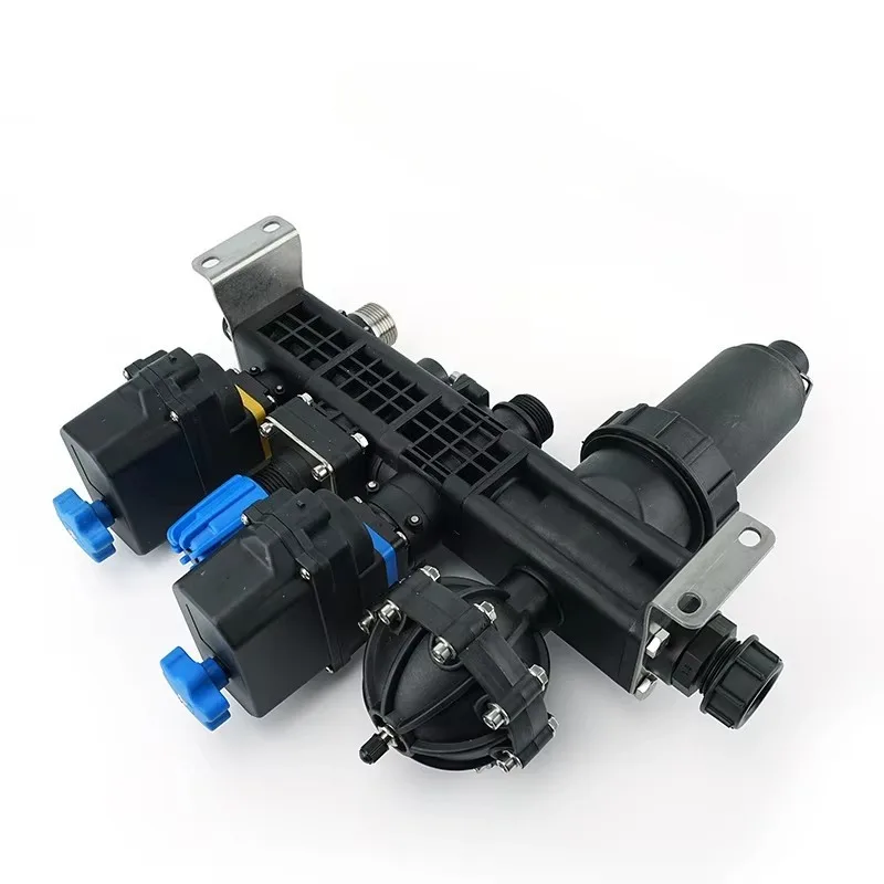 Premium 4-Way Electric Solenoid Manifold Kit Quantitative Agricultural Spraying Control System with Filter & Wiring Harness