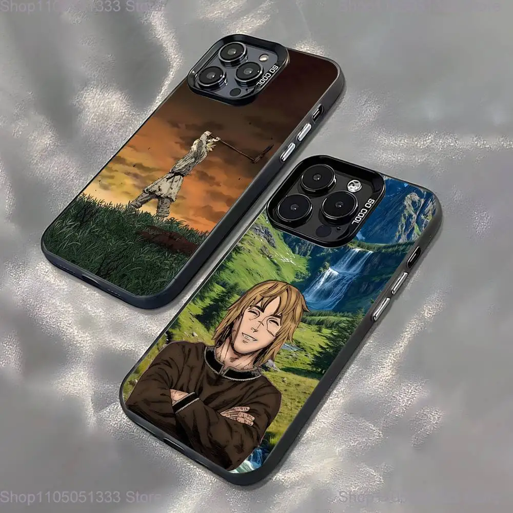 

V-Vinland S-Sagas Manga Phone Case For iPhone 16,15,14,13,12,11,Pro,XS,Max,Plus,Mini,SE Black Candy Matte Shockproof Cover