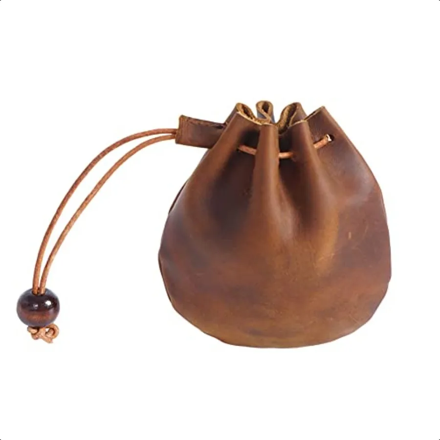 

1 Pcs Mini Leather Drawstring Coin Purse Leather Coin Bag Coin Organizer Change Holder Leather Drawstring Pouch for Men Women