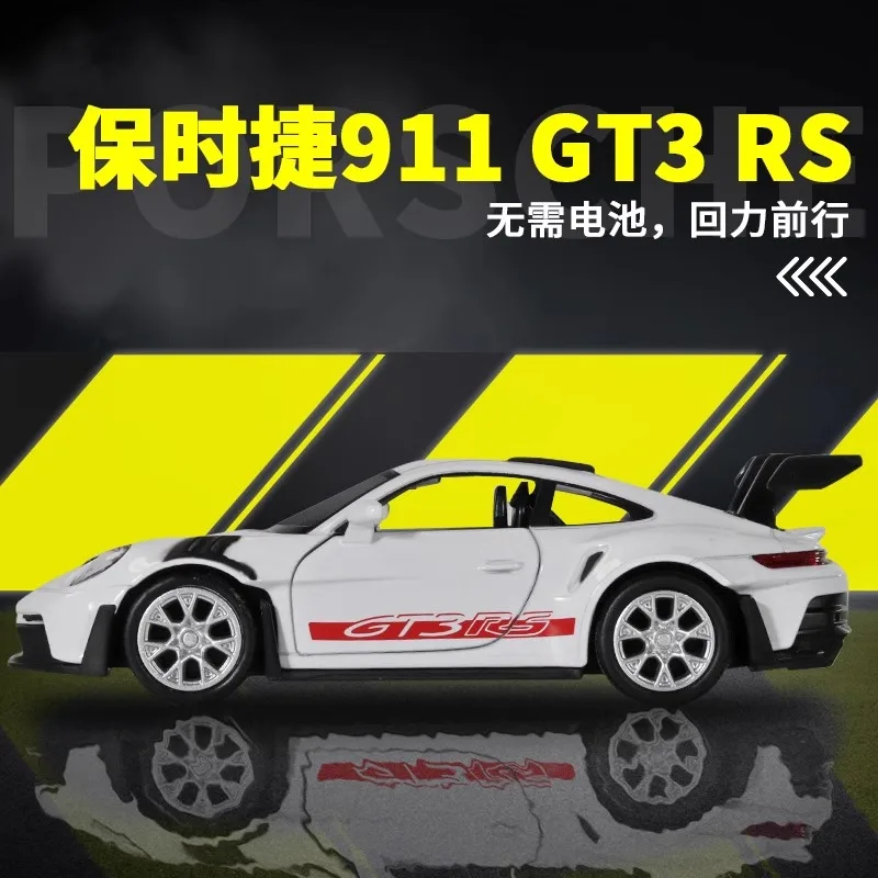 1:36 Porsche 911 GT3 RS Mini coche en miniatura de aleación de carreras Diecasts juguete de Metal colección de simulación deportiva tirar hacia atrás regalos para niños