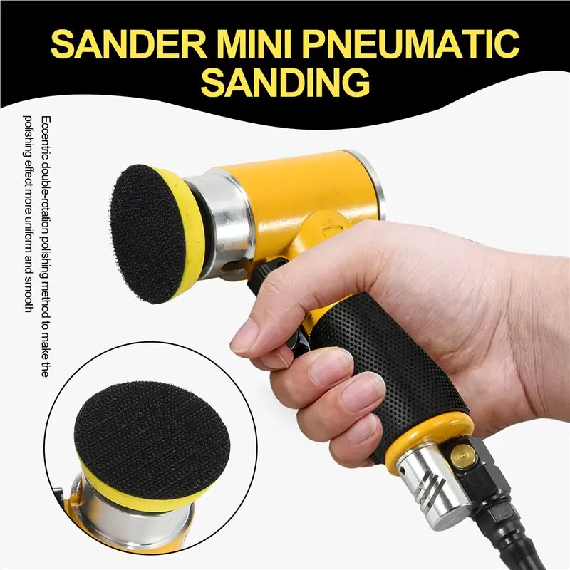 Mini 2 / 3Inch Air Sander Pneumatic Polisher Grinder Buffer Double Acting Track Polisher A Durable Easy Install Easy To Use