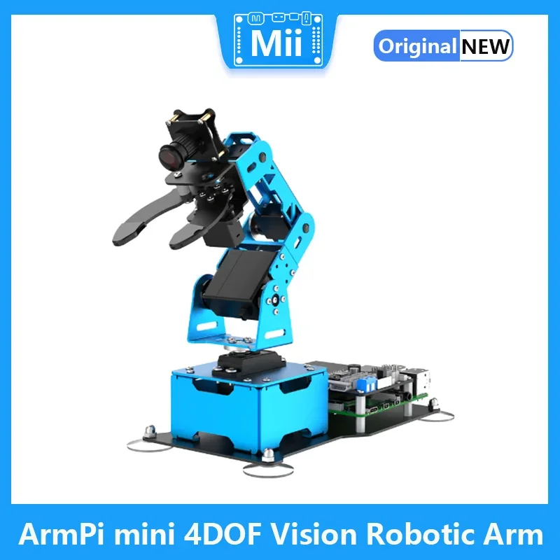 Hiwonder A-rmPi mini 4DOF Vision A-rm robótico alimentado por Raspberry Pi compatible con Python, seguimiento de objetivos OpenCV para principiantes