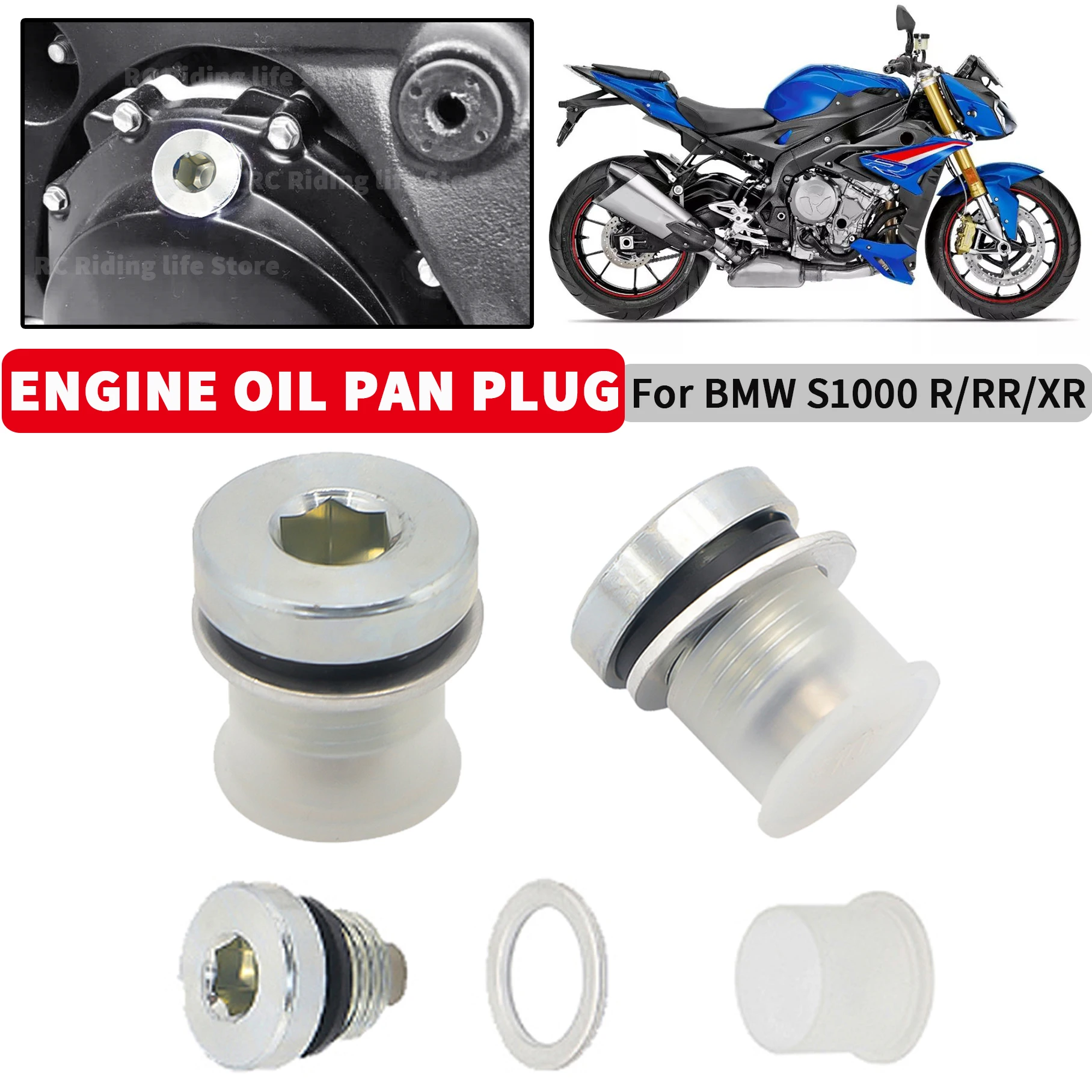 

S1000 R RR XR Motorcycle Fuel Filler Cap Oil Plug Straight Screw Engine Crankcase Cover For BMW S1000R S1000RR S1000XR 2015-2021