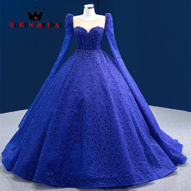 

Exquisite Beading Lace Long Sleeve Evening Dress 2023 New Sweetheart Formal Ball Gowns Robes De Soirée Custom ZX53