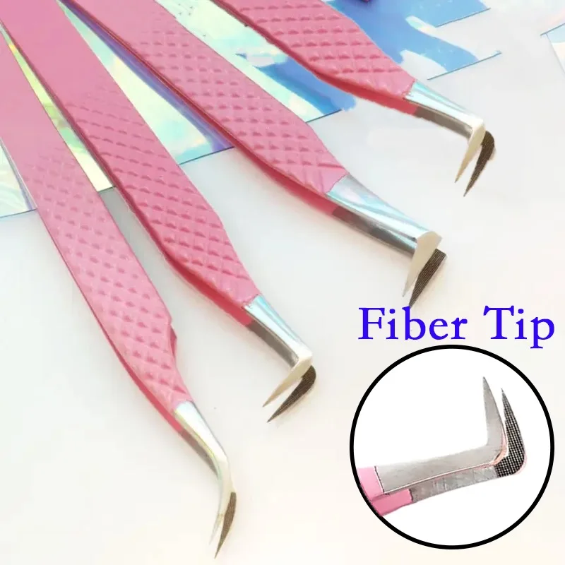 Fiber Tip Lash Pincet Wimper 3d Accurate Clip Pincet Rvs Wenkbrauw Pincet