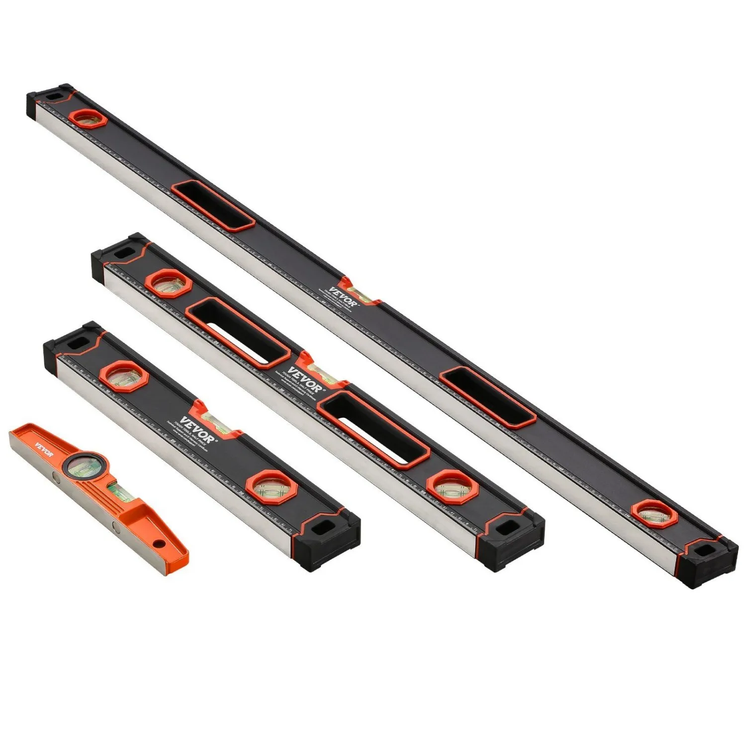 

Torpedo Level with 4 Sizes (10"-48"), High-Precision Anti-Static Bubbles, 3-in-1 Measurement Aluminum Tool (Magnetic 10" + Stora
