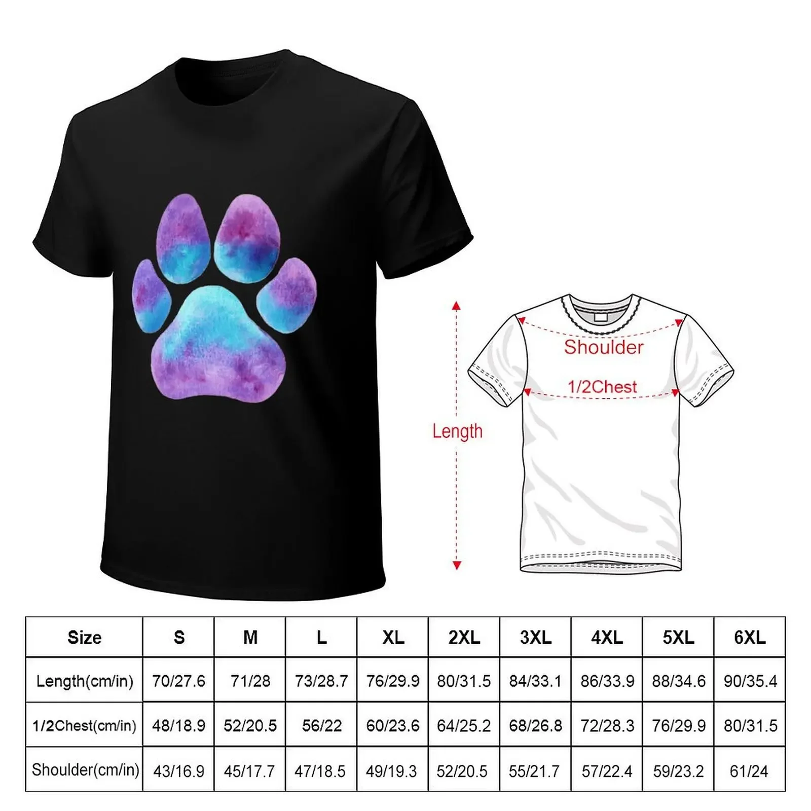 Purple Blue Paw Print T-Shirt customizeds baggy shirts for a boy basketball graphic tees mens fashion