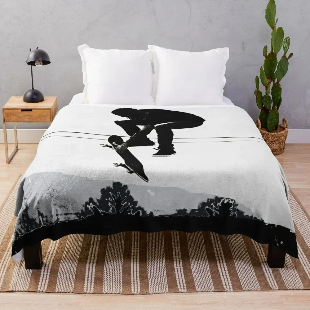 Flying High Skateboarder Throw Blanket Sofa Comforter Blankets