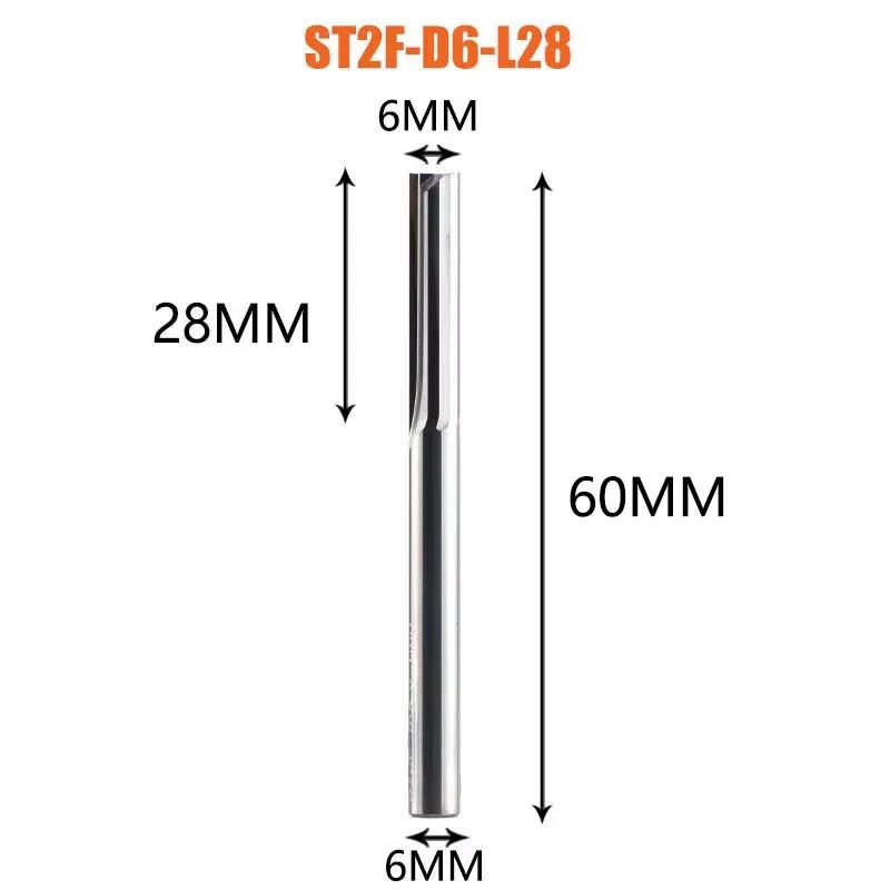 Dreanique 1 st 3.175 4 6 8mm Schacht 2 Fluit Carbide Frees Frezen Graveren Bit Rechte Slot frees