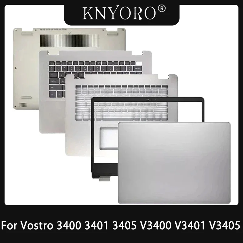 

New For Dell Vostro 3400 3401 3405 V3400 Laptop LCD Back Cover/Front Bezel/Palmrest/Bottom Case Silver Black 125D6 Y5X09 RX8DW