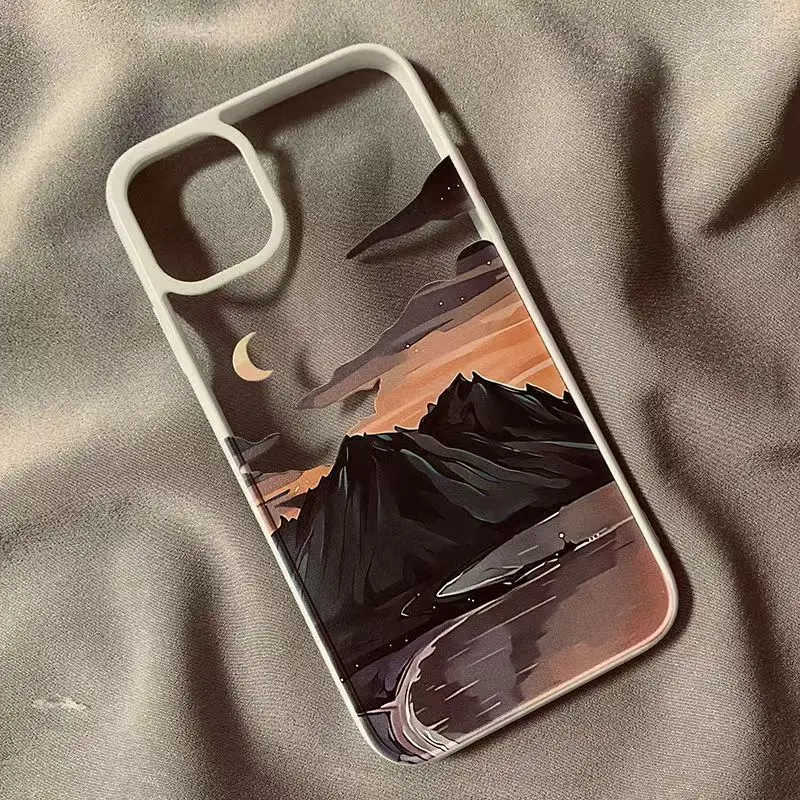 Sunset Scenery Hard Clear Phone Case For iPhone 16 17 Pro Case iPhone 16 17 15 14 11 Pro Max 13 12 Mini 7or8 SE Shockproof Cover