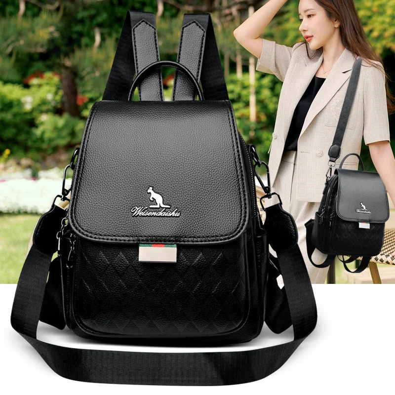 New Luxury Brand Fashion Women\'s Backpack High Quality Leather Fashion Women\'s Bag High Capacity Travel Women\'s Backpack Handbag