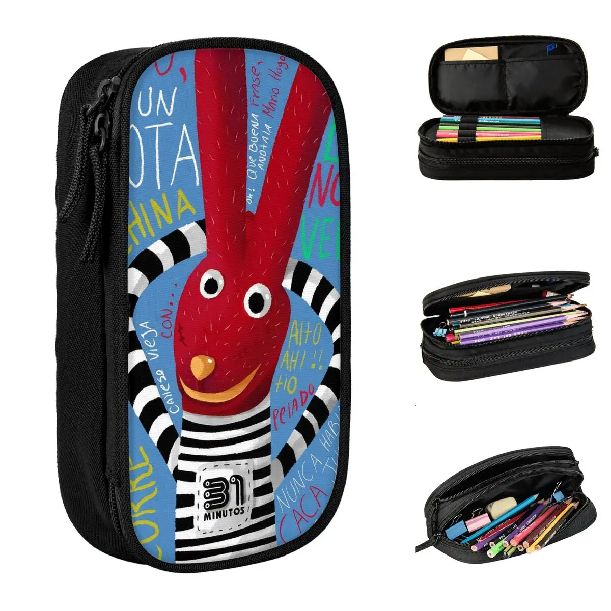 Estuches de lápices de 31 Minutos, bolsa porta bolígrafos de comedia chilena de 31 minutos, almacenamiento grande para niñas y niños, caja de lápices cosmética para oficina