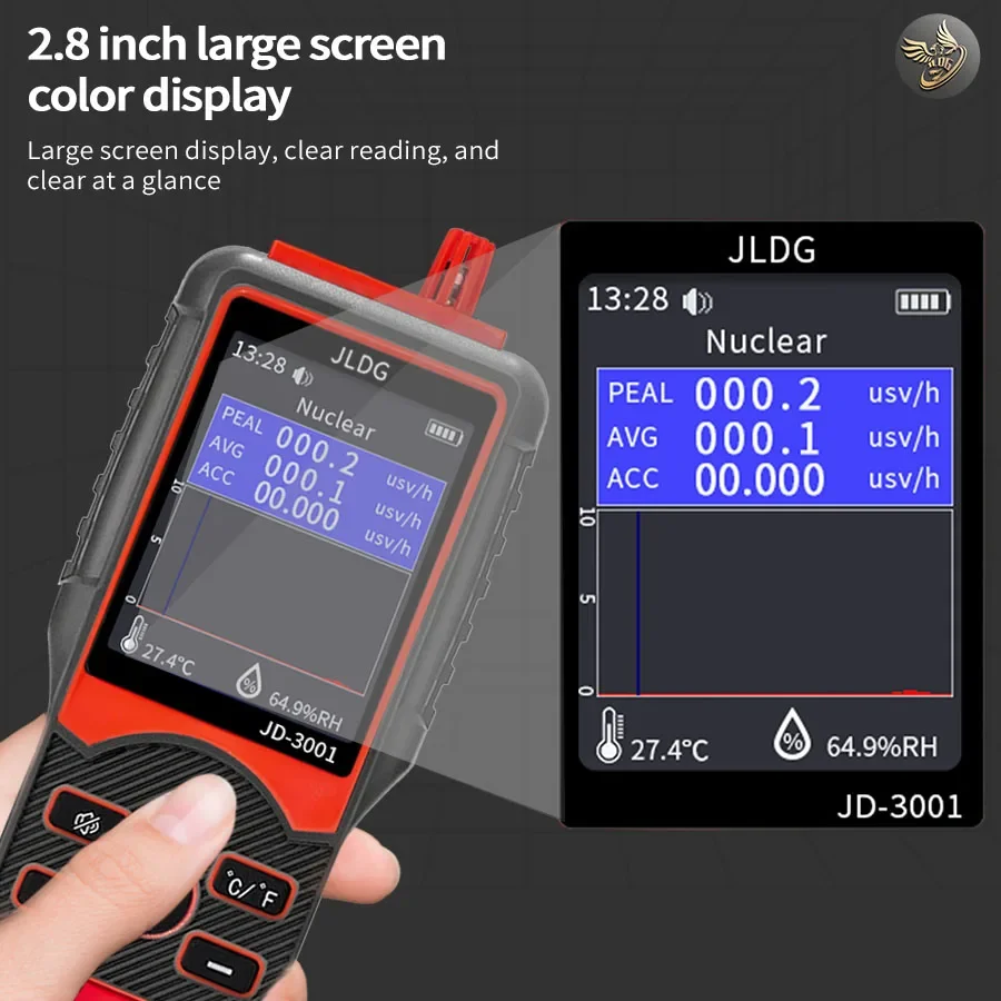 JD-3001 Industrial Geiger Counter Radiation Lcd Display Nuclear Digital Tester