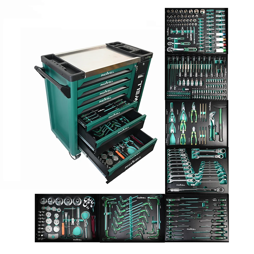 heavy du ty Metal iron 7 Drawers roller Tool Trolley  Tool cabinet with mechanic repair tools