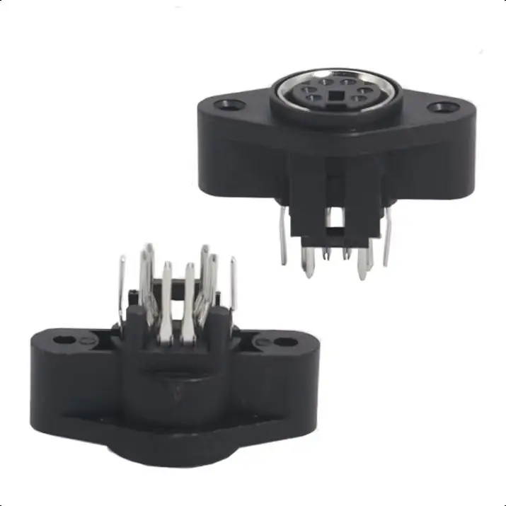 【20-5PCS】DIN Jack Connector MDC/S Terminal Socket Mini PS2 6Pin with Fixed Hole Mouse Keyboard